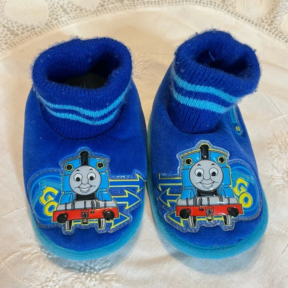 Vintage Toddler Thomas the Train Tank Engine Slippers Size 5-6